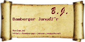 Bamberger Január névjegykártya